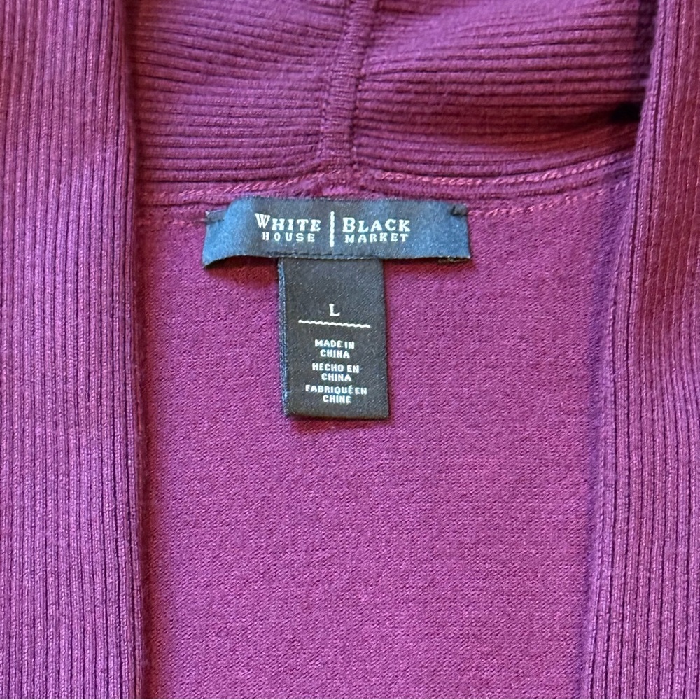 White House Black Market Plum/Burgundy Cardigan - Picture 5 of 11